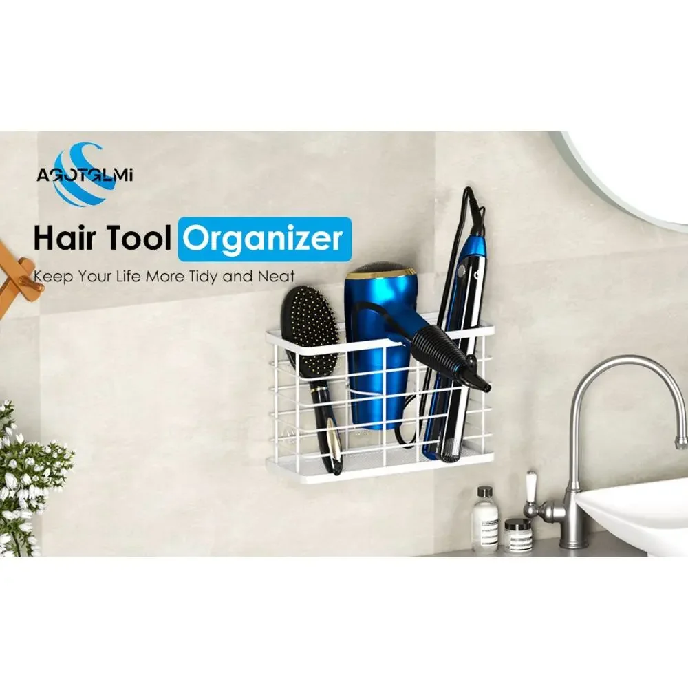 Hair Tool Organizer Wall Mount Dryer Holder Cabinet Door 3 in 1 No Drill